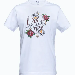 T-Shirt – Coeur ballons de rugby old school